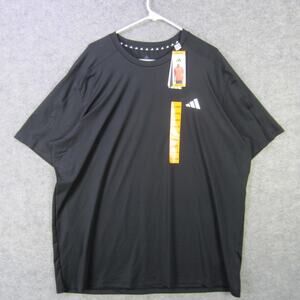 Adidas Shirt Mens 2XL Black Athletic Performance Training Short Sleeve Crewneck